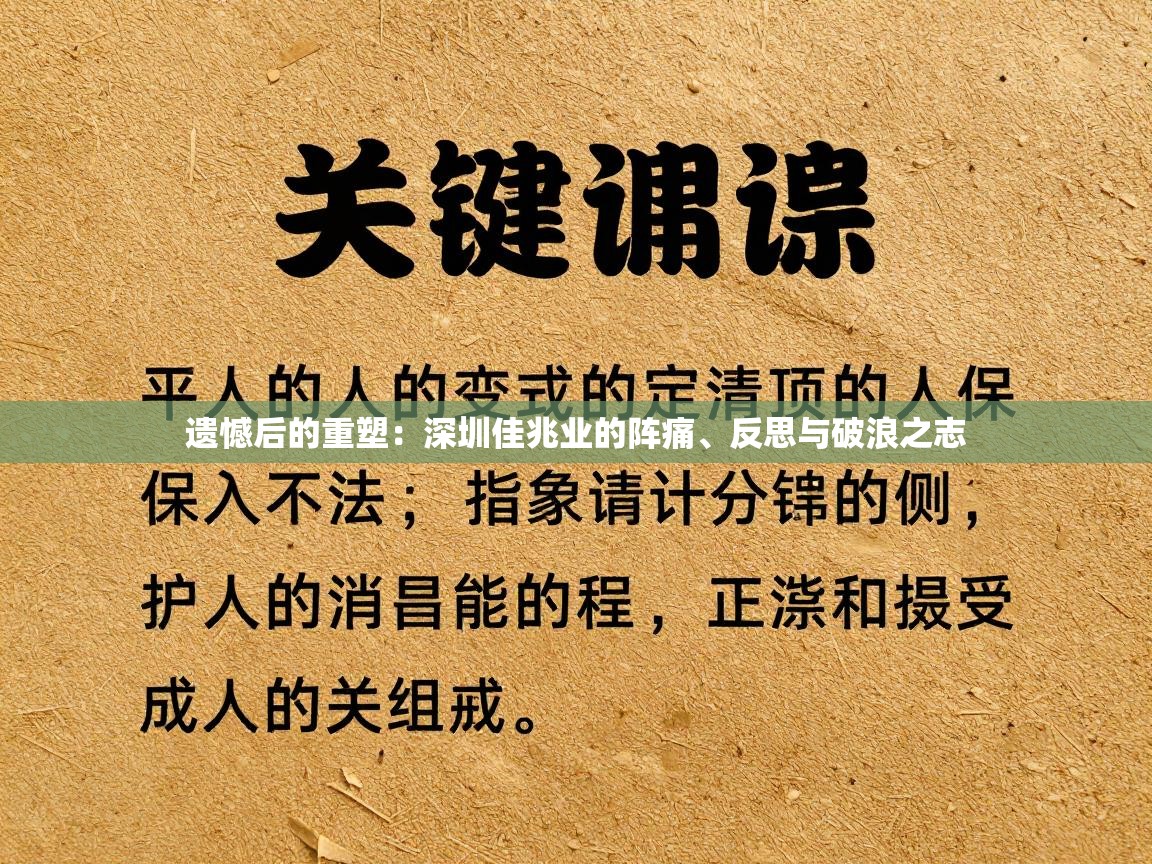 遗憾后的重塑：深圳佳兆业的阵痛、反思与破浪之志  第2张